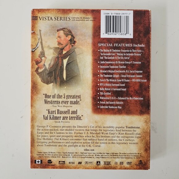 Tombstone DVD 1993 Director's Cut - Kurt Russell, Val Kilmer, Sam Elliott - Picture 5 of 5